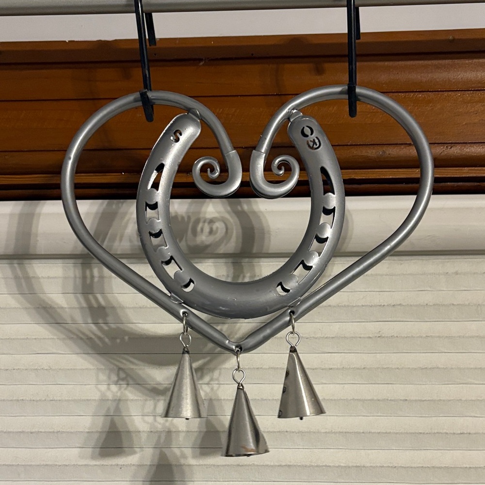 Silver Heart/horse shoe Wall Decor with Bells